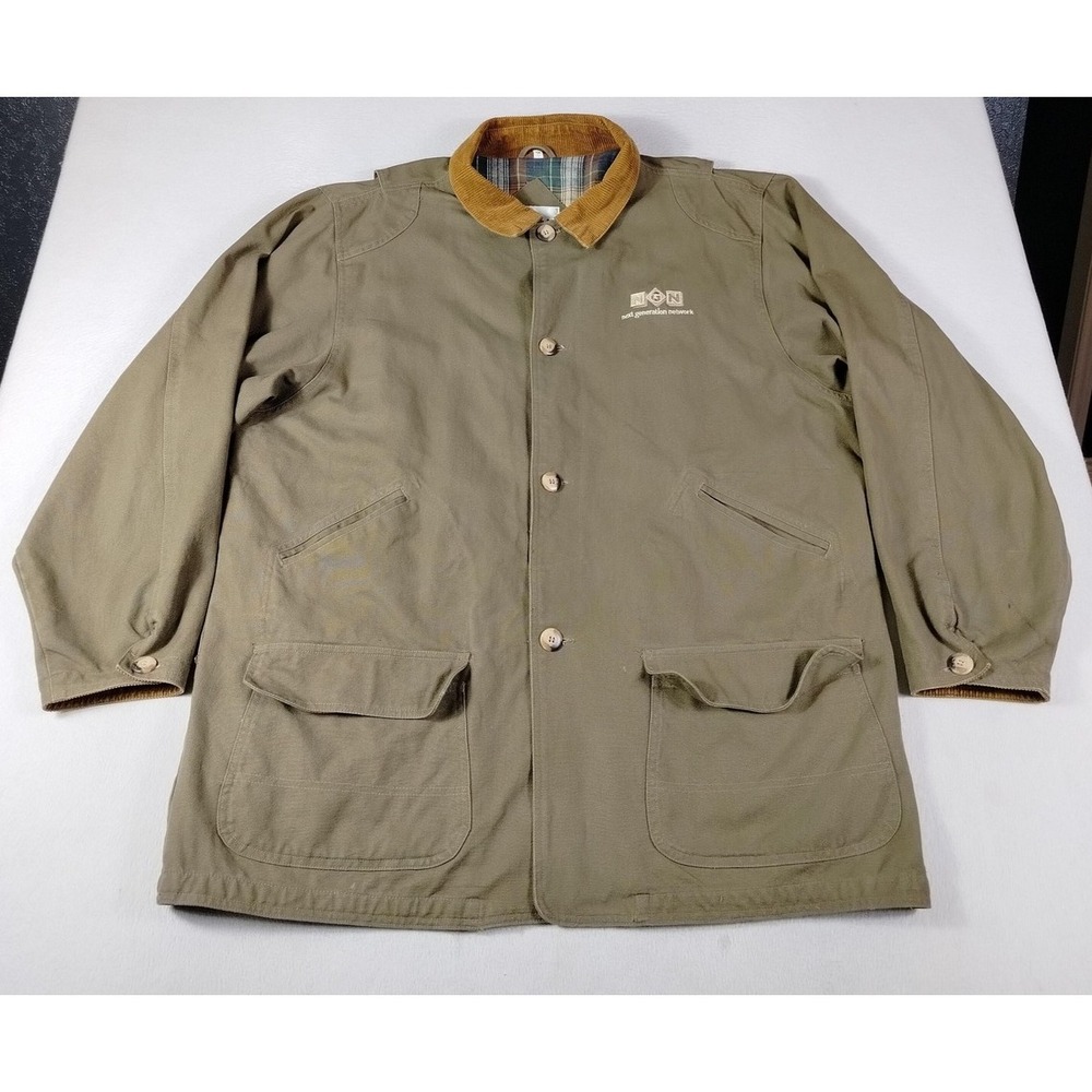 Vintage California Outerwear‎ Chore Jacket Mens XL Green Field Coat Plaid Lined